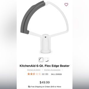 KitchenAid 6qt flex edge beater